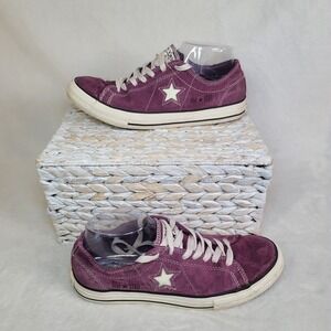 Converse ONE STAR Low Top Sneakers Purple Suede Size 9.5 Retro Y2K 90s Skate